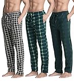 Real Essentials 3 Pack: Mens Fleece Plaid Pajama