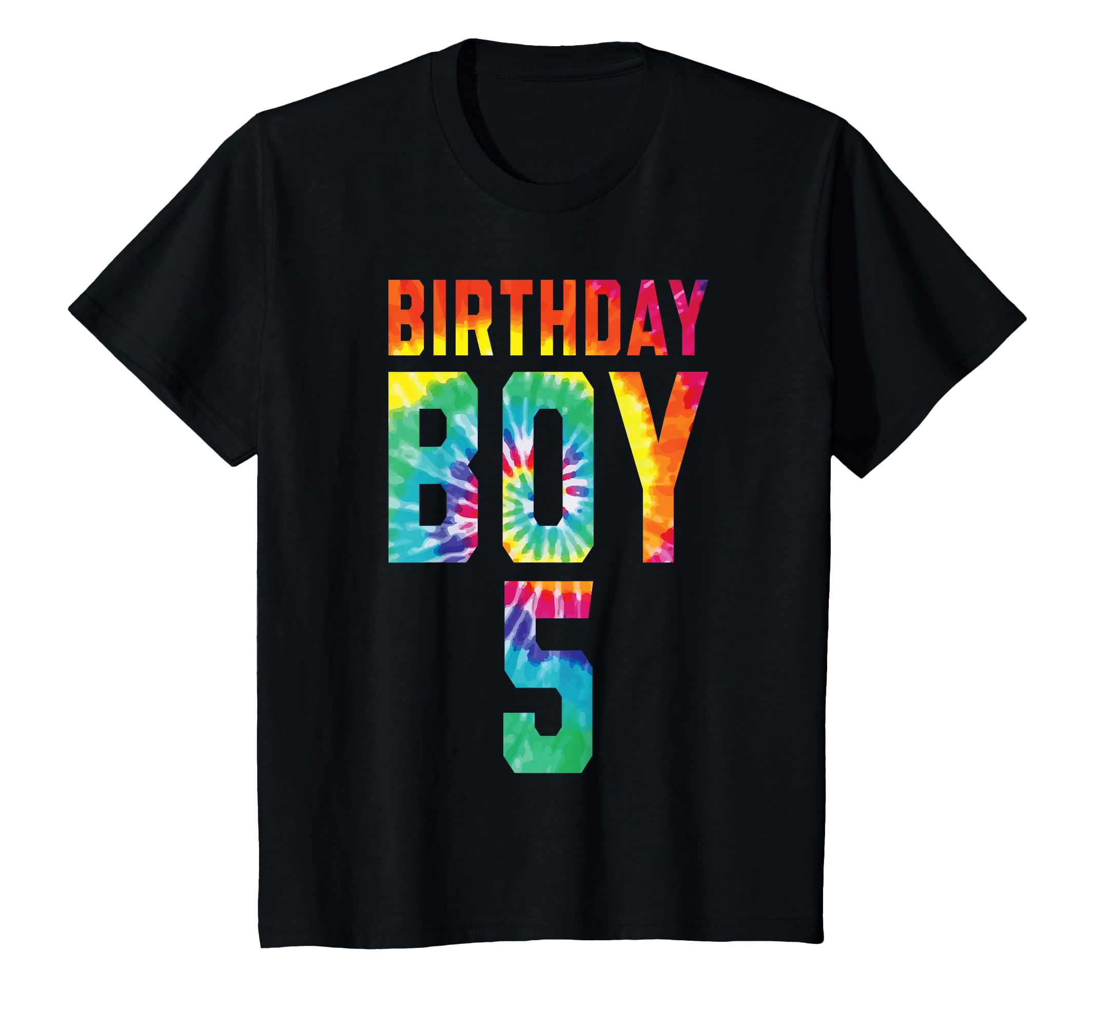 Photo 1 of Kids Five 5yr 5th Birthday Tie Dye Happy Birthday Boy 5 Years Old T-Shirt (SIZE UNKNOWN)