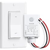 TREEWELL Wireless Light Switch and Receiver Kit, Decorator Rocker Switch | 200FT Long Range RF Remote Control, 15A/1875W, for Ceiling Light, Fans, Lamps, Pre-Programmed, No Rewiring, No Interference