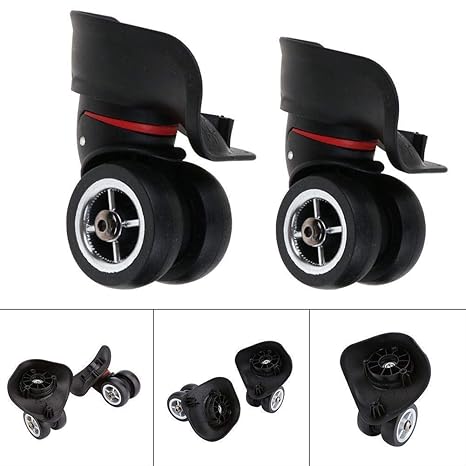 itdegno 2X Universal Gepäck Koffer Ersat Wheel Rad Schwenkbar Rollen Reisekoffer Schwenkräder Trolley Ersatzrollen Transportr