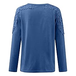 Women's Plus Size Long Sleeve Shirts Lace Hollow