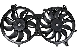 TRQ Radiator Dual Cooling Fan Assembly Compatible with 2008-2009 Infiniti EX35 2009 FX35 FX50 2007-2008 G35 2008-2013 G37 2012-2013 M35h 2014-2015 Q60 2014-2016 Q70 2009-2016 Nissan 370Z IN3115108