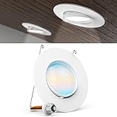 Sunco 5/6 Inch LED Can Lights Retrofit Recessed Lighting, Gimbal Downlight Adjustable, 800 LM, 12W=60W, Selectable CCT 2700K/3000K/3500K/4000K/5000K, Dimmable, Damp Rated UL.