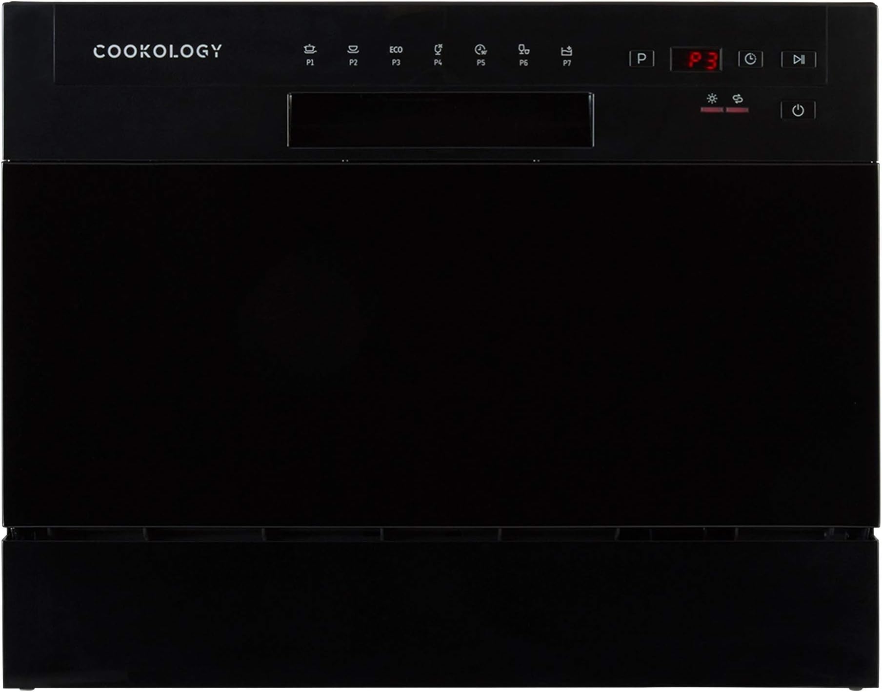 Cookology Mini Counter top, Tabletop Dishwasher, 6 place settings (Black)
