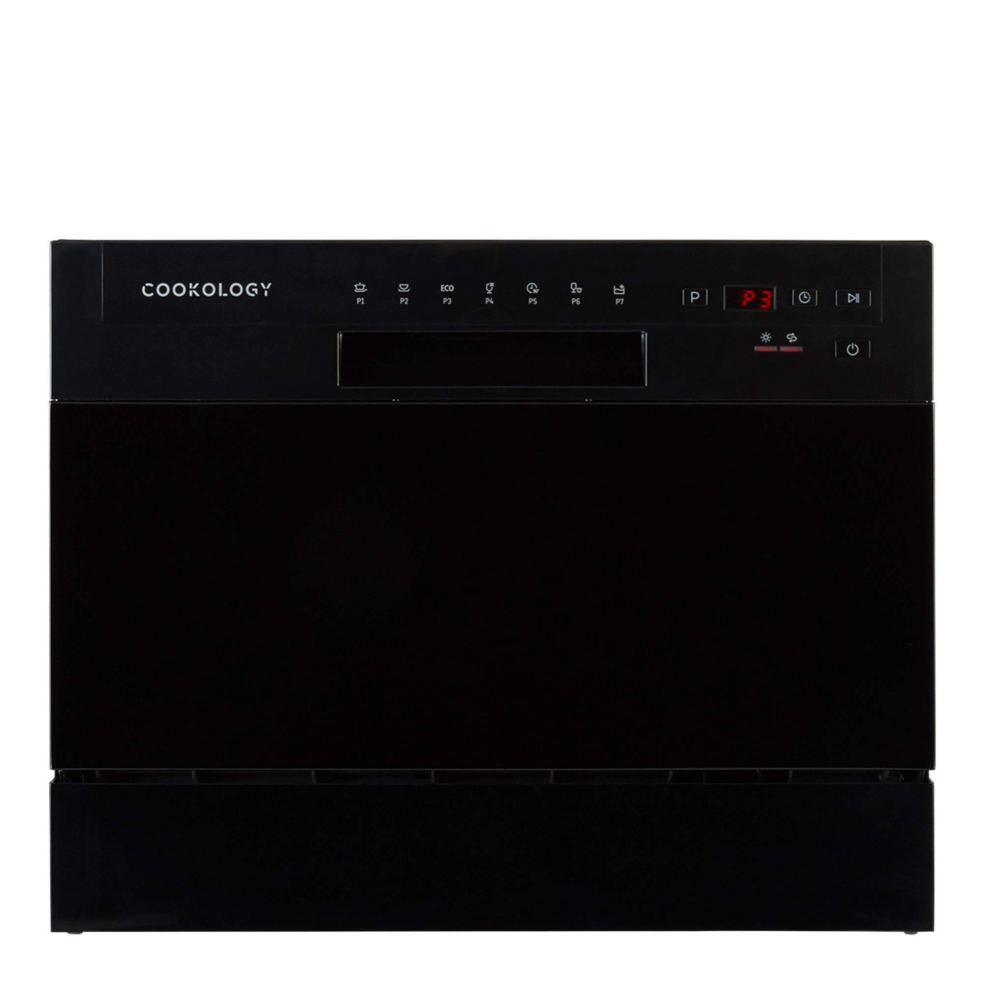 Cookology Mini Counter top, Tabletop Dishwasher, 6 place settings (Black)