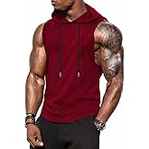 Babioboa Men's Workout Hooded Tank Tops Sports Training Sleeveless Gym Hoodies Bodybuilding Cut Off Muscle Shirts