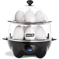 Dash DEC012BK Deluxe Rapid Egg Cooker Electric for for Hard Boiled, Poached, Scrambled, Omelets, Steamed Vegetables…