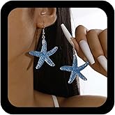 Andelaisi Boho Starfish Earrings Starfish Shell Dangle Earrings Vintage Starfish Ocean Earrings for Women