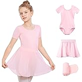 Stelle Girls Ballet Leotards Toddler Dance Outfit Combo with Pull on Skirt and Tights (Toddler/Little Kid/Big Kid)