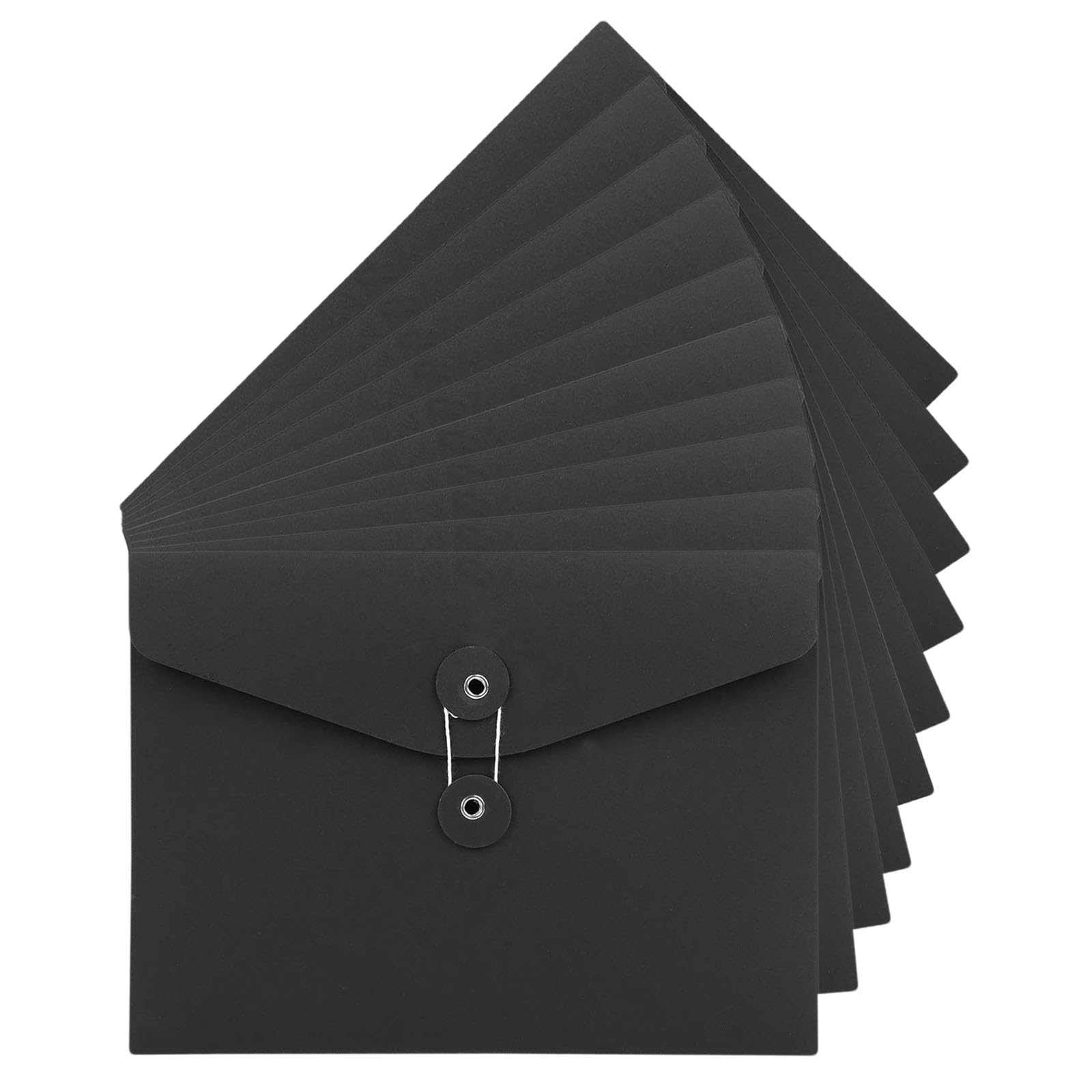 10 Pcs A5 Kraft Paper Envelopes File Folders Reusable Project Pockets File Documents Organizer Wallet Bag with String & Button Closure File Jacket File Organizer for School Office Business Home