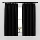 PONY DANCE Blackout Curtains 2 Panels 42W x 63L Pencil Pleat Thermal