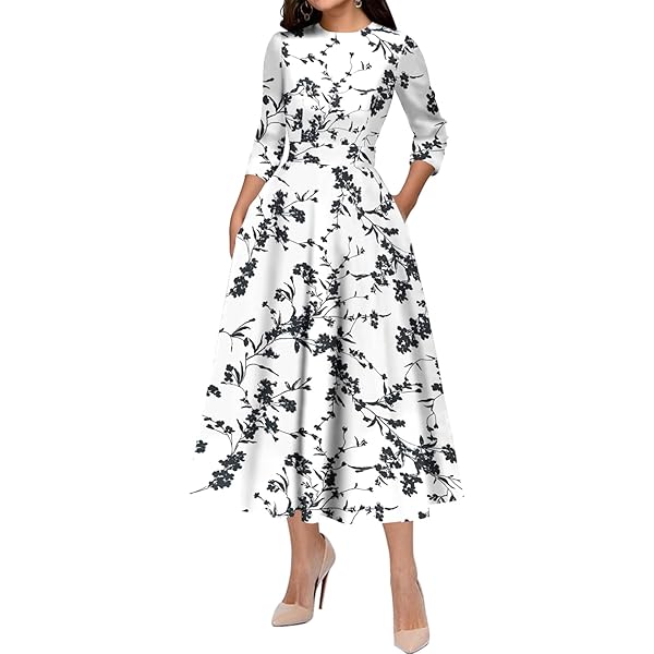 FULAOER Black White Polka Dot Women's Long Sleeve Round Neck Maxi Dress High Waist Layered A-Line Flowy Maxi Dress XS at Amazon Women's Clothing store FULAOER Black White Polka Dot Women's Long Sleeve Round Neck Maxi Dress High Waist Layered A-Line Flowy Maxi Dress XS at Amazon Women's Clothing store