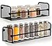Greenco Wall Mount Single Tier Mesh Spice Rack, Black, Set 2