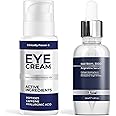 Under Eye Cream for Puffiness & Dark Circles + Argireline & Matrixyl 3000 Serum Bundle - Anti-Aging Eye Cream and Collagen-Boosting Face Serum for Fine Lines, Wrinkles, and Hydrated Skin
