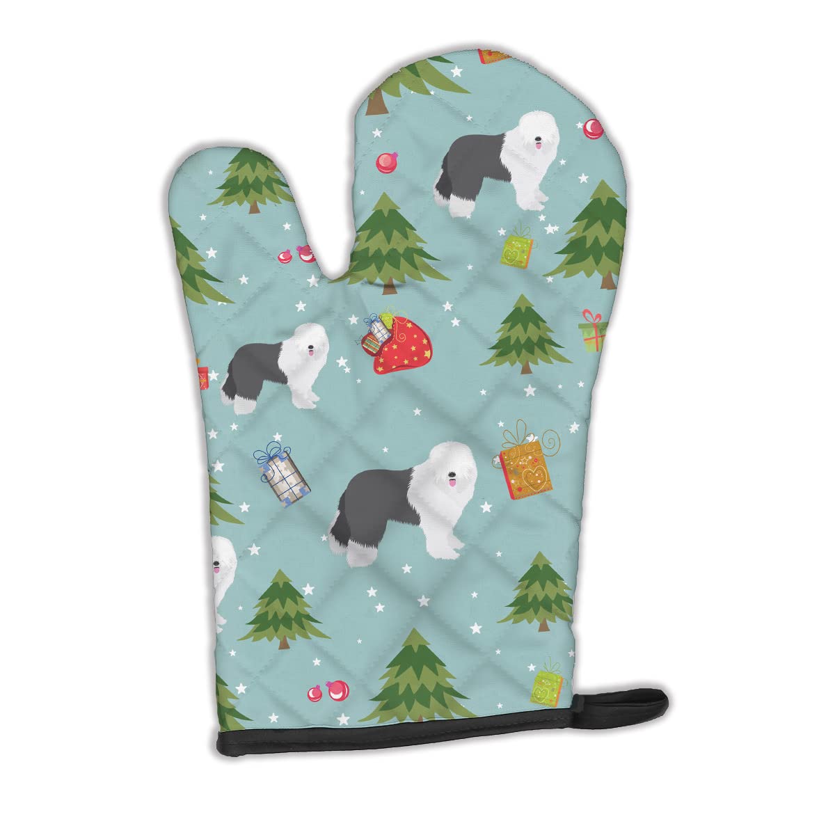 Caroline's Treasures Christmas Old English Sheepdog Oven Mitt BB4969OVMT, Fabric, Multicolor, 12" by 8.5"