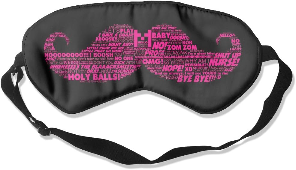 Zengjianxin Markiplier Mustache Unisex Super-Smooth Eye Mask Natural Silk Sleeping Mask Soft Blindfold Eyeshade Comfortable Eyepatch with Adjustable Head Strap