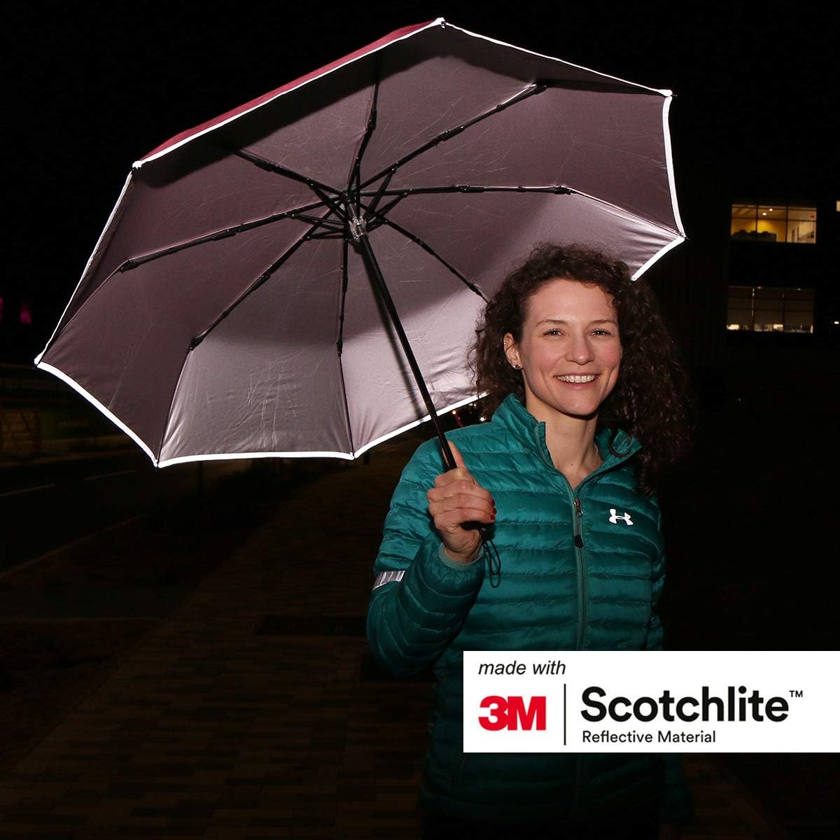 Salzmann 3M Reflective Travel Umbrella - Windproof, Lightweight Folding Umbrella - Made with 3M Scotchlite - Image 4