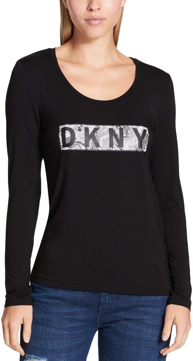 DKNY Womens Graphic Logo TShirt Black XL Amazon.ca Clothing & Accessories