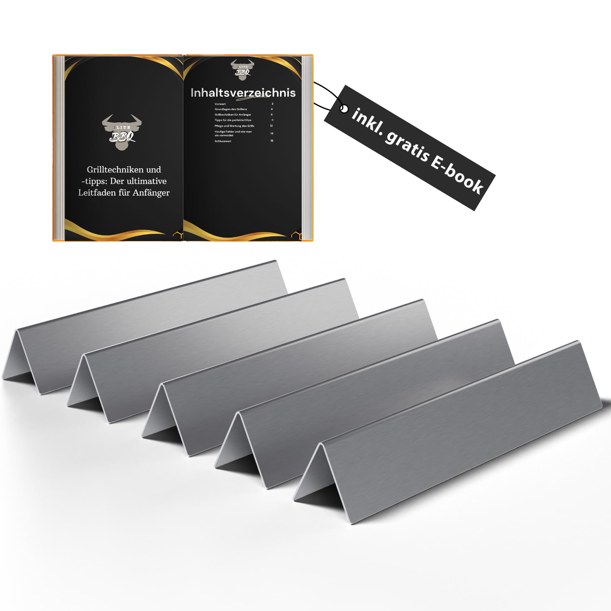 ELITE BBQ Aroma Bars Suitable for Weber Spirit 320, Flavorizer Bars Spirit 320, Flavorizer Bars, Aroma Bars Stainless Steel, Weber Flavorizer Bars Spirit 320, Weber Grill Spirit Replacement Parts