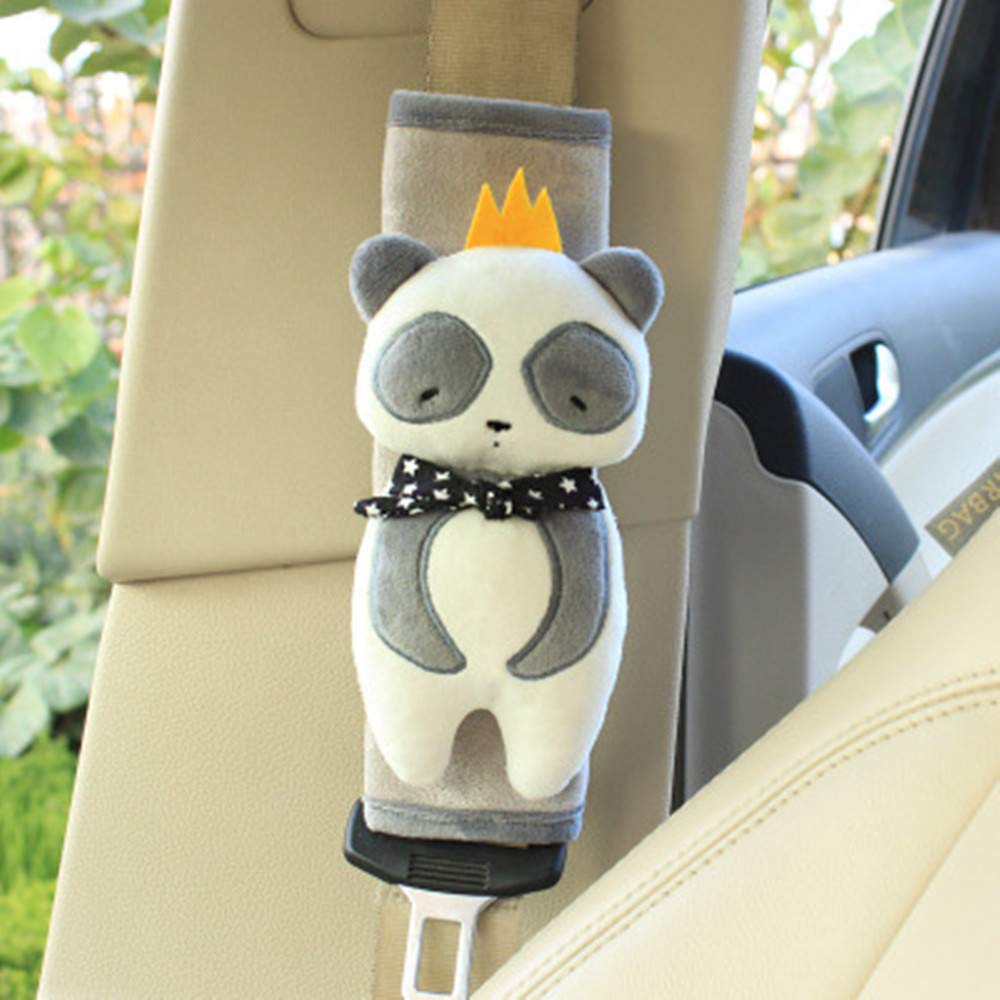 ITODA Cartoon Child Kid Car Seat Belt Cover Universal Harness Adjustable Shoulder Pad Cover Car Safety Belt Protector Cushion Support Plush Soft Seatbelt Strap Cover Clip Comfortable Safe Travel