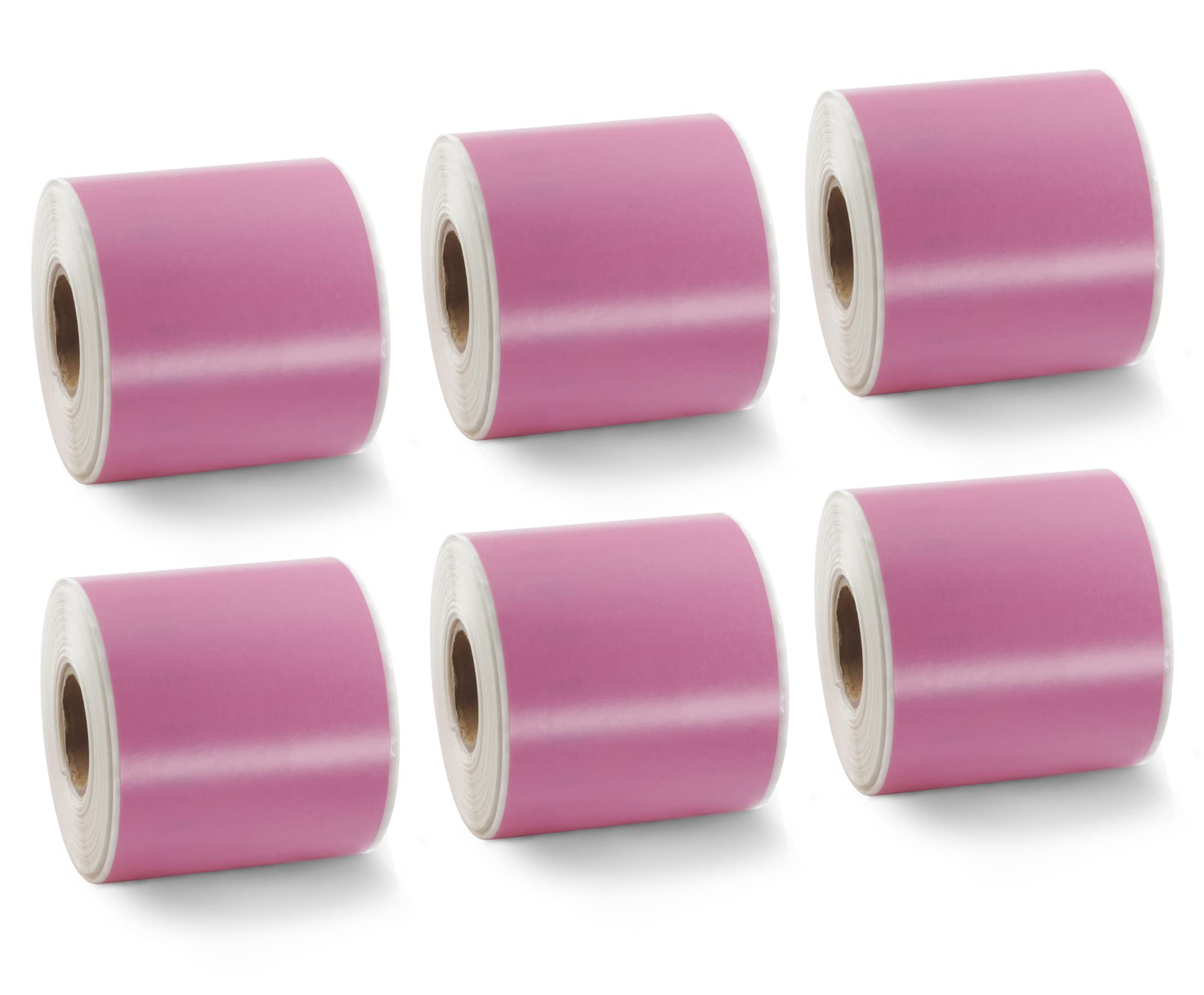 BETCKEY - 6 Rolls Pink Lever Arch File Labels Compatible with DYMO 99019(S0722480), 59mm x 190mm, 900 Colored Labels Compatible with DYMO LabelWriter 450, 4XL, NOT Fit 550 or 5XL