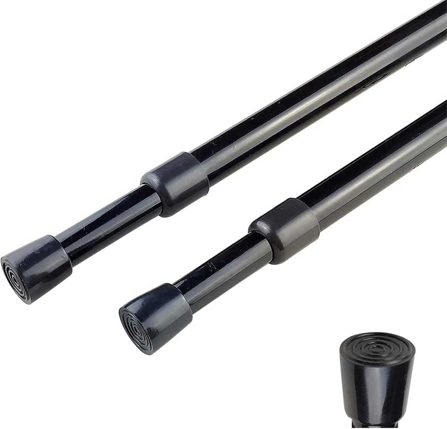 Window Treatment Hardware - AIJIEGUANG 2pcs Spring Tension Curtain Rod，28-43 Inches Adjustable Expandable Pressure Black Curtain Tension Rods For Kitchen, Bathroom, Window,Home
