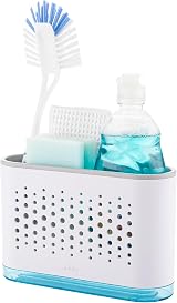 Minky Slimline Sink Tidy Caddy with Removable Drip Tray White/Light Grey view 3