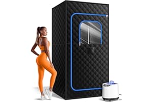 FREEYARE Sauna Box, Portable Sauna for Home, Personal Steam Sauna Tent with 1200W 3L Steamer Heater, 15 Levels, Remote Control, Foldable Chair, Cozy Size 36 * 36 * 71 inch-Blue