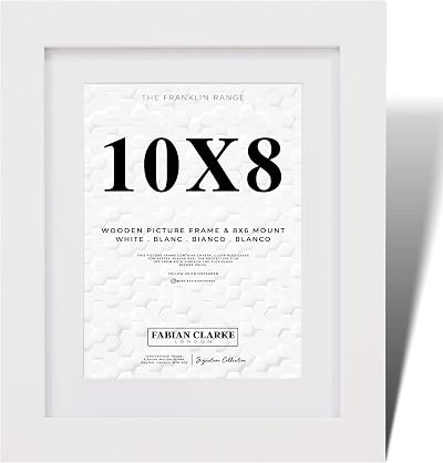Fabian Clarke London 10x8 White Wood Frame with 8x6 Mount Portrait Landscape