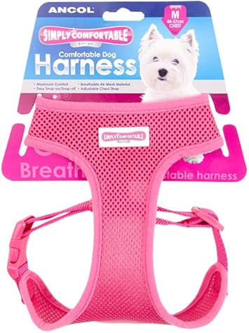 pink mesh dog harness