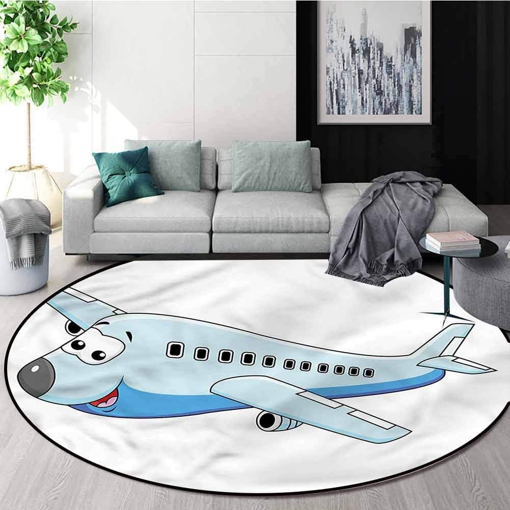 RUGSMAT Boys Room Modern Machine Washable Round Bath