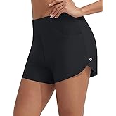 BALEAF Women's 3" Swim Board Shorts High Waisted Bathing Suit Bottoms for Swimming with Liner Pockets UPF 50+