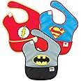 Bumkins Bibs for Girl or Boy, SuperBib Baby and Toddler for 6-24 Months, Essential Must Have for Eating, Feeding, Baby Led Weaning, Mess Saving Waterproof Soft Fabric, 3-pk DC Comics Justice League