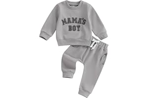 Toddler Baby Mama's Boy Clothes Long Sleeve Sweatshirts Pullover Tops + Joggers Pants Fall Winter 2pcs Outfit