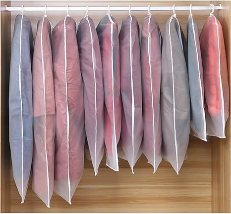 Amazon 洋服カバー 衣類カバー スーツカバー 衣装カバー 洋服 収納 防虫 カバー ファスナー 透明 厚手 ロングサイズ コート ワンピース 衣類カバー オンライン通販
