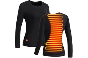 AMOVO Heated Thermal Shirt for Men Women - Electric Heating Thermal Tops Fleece Lined Base Layer Long Sleeves, 3 Heat Levels