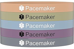 Pmormyy 5PCS Medical Alert Bracelet for Women Men, Medical Alert ID Silicone Wristband Bracelets for Diabetic 1/2 D.N.R Pacemaker Epilepsy