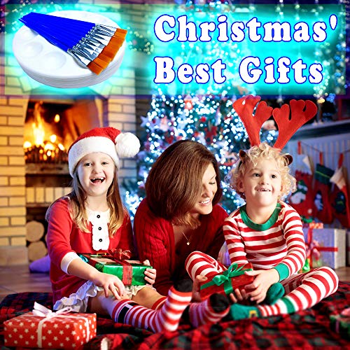 20pcs Paint Trays for Kids & Paint Brushes Set for Kids' Birthday Painting Party or Thanksgiving and Christmas Gifts