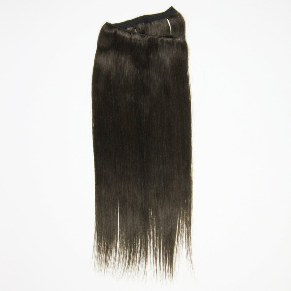 I&K 18” Onepiece QuickFit 100% Human Hair Extensions #2-Darkest Brown 18 inches — image 1