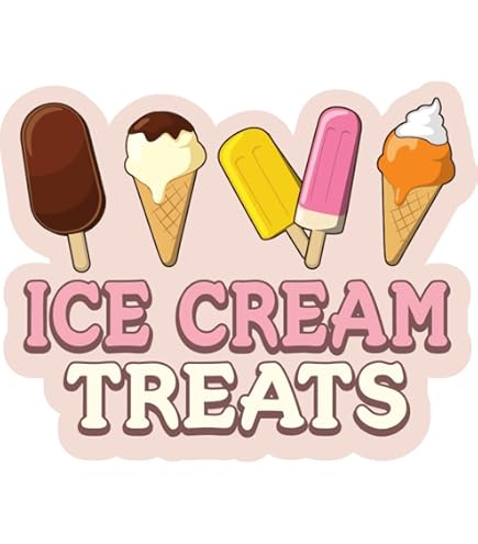 4 Assorted Soft Serve Cone 6-Inch Menu Decals - For Ice Cream Trucks & Parlor Signs 12 thumbnail image