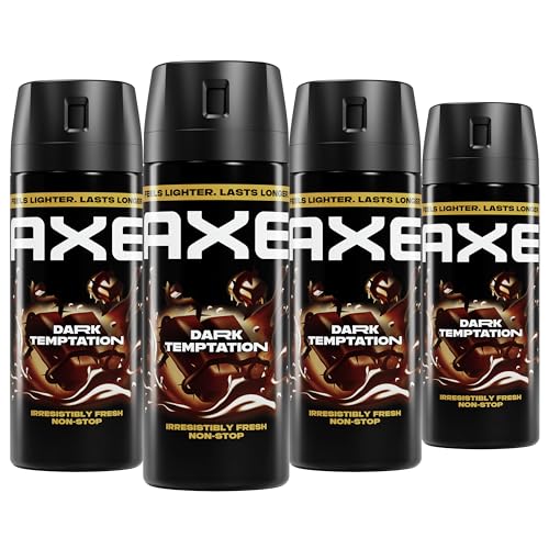 AXE Body Spray 4 Count Dark Temptation 48 Hour All Over Fresh