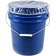 (100 Count) Elastic 5 Gallon Bucket Covers 4 Mil, Clear Plastic, UV-Resistant, Waterproof, Tear-Resistant, 4 Mil 5 Gallon Bucket Dust Caps, Elastic Shower Cap Covers For 5 Gallon Bucket - by Interplas
