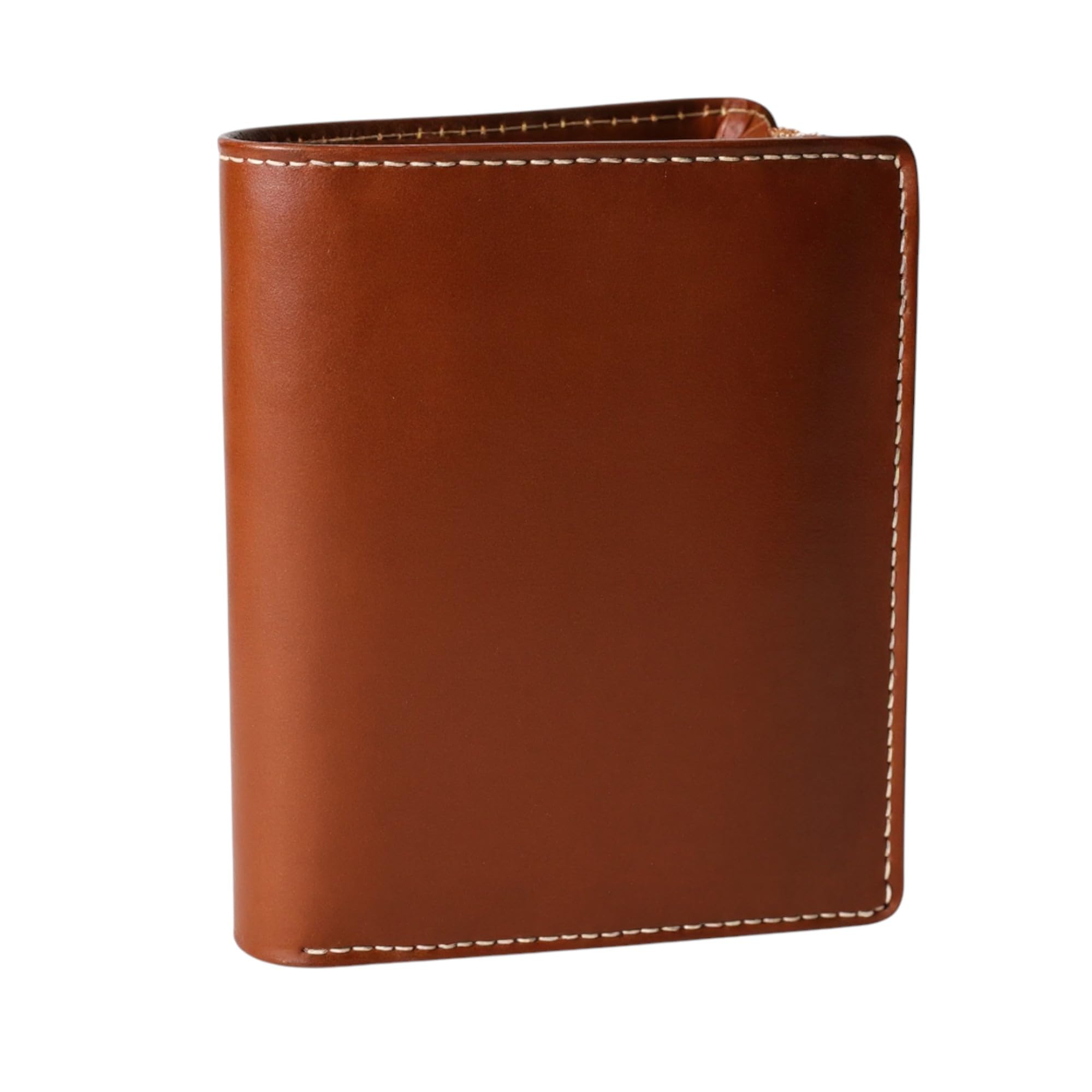 TOPSUM LONDON Men’s RFID Blocking Real Leather Wallet with Zipper – Slim Tan Bifold Wallet with 8 Card Slots, ID Window, Coin Pocket, Banknote Section & Gift Box – Premium Handmade Leather 4016