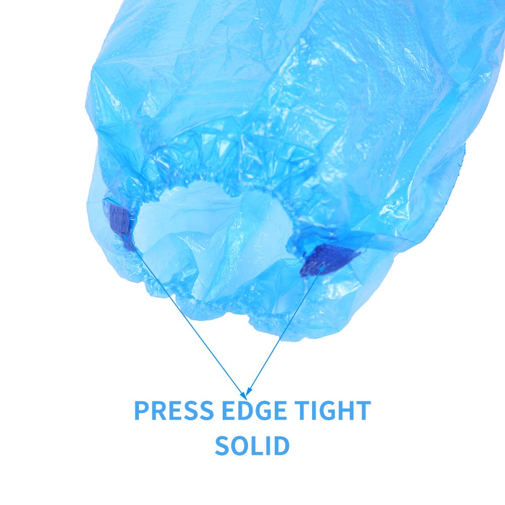STGOOD Disposable PE Sleeves Covers, 100PCS Transparent Blue Waterproof Arm Protectors, 15.7 Inches - Image 4