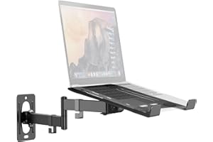 PUTORSEN 2-in-1 Laptop Wall Mount, Adjustable Arm for 10-15 Inch Notebook & Screens Under 32", Full Motion Adjustable Laptop 
