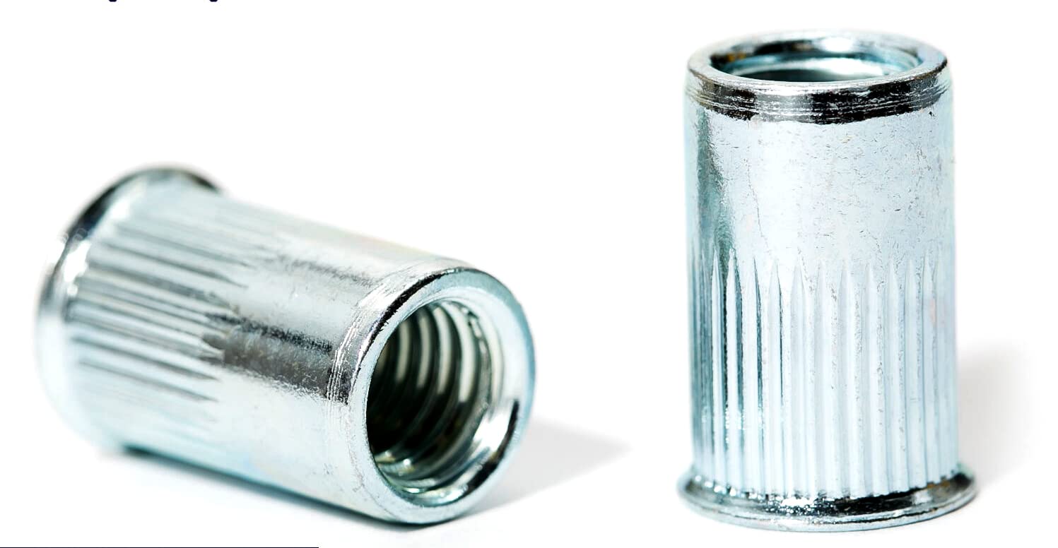 M8 x 16.5mm Reduced Countersunk Head Open End Blind Rivet Nuts Cylindrical Grooved Shank Metric AN320 Zinc Plated Steel Threaded Insert Nutsert Rivnuts (Pack of 20) G06D