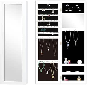 RULOTE Gabinete Para Joyas , Espejo Colgante de Pared con Espejo