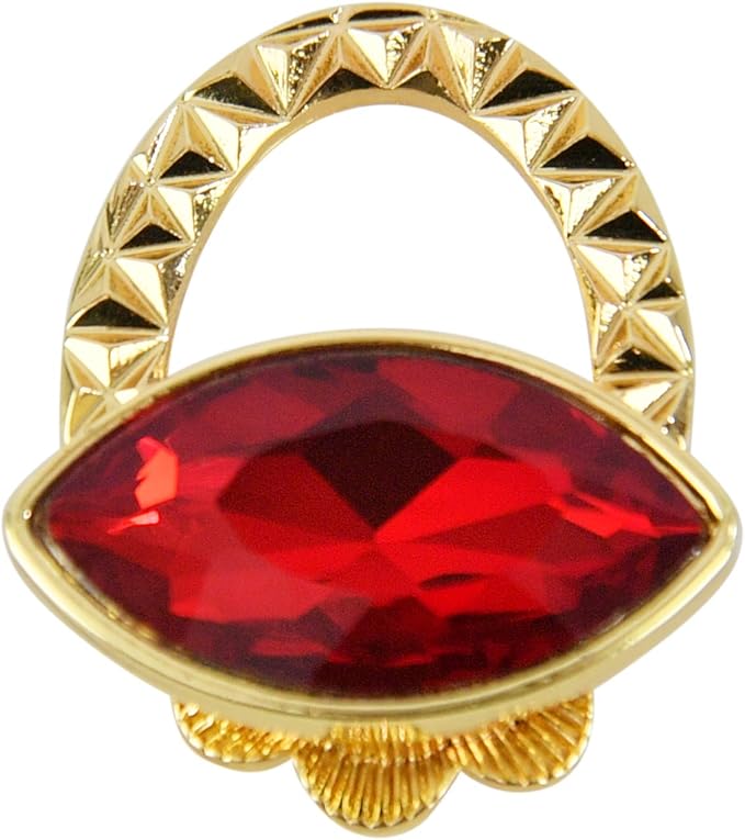 HOMEX EyeglassHolder Brooch with Red Crystal Design, ReadingGlasses Holder, Eyeglass