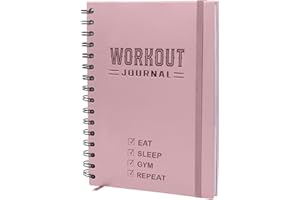 Nextnoid Hardcover Workout Planner Fitness Journal for Women & Men - A5(5.7" x 8.3") Sturdy Workout Log Book to Track Gym & Home Workouts - Pink