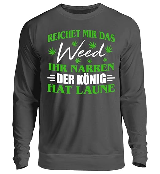 Hanf Shirt/Kiffer / Gras/Cannabis / Marihuana/Weed / Pulli/Pullover / Hoody/T-Shirt/Bong / Rauchen/Dope / Ganja/Amsterdam - Unisex Pullover -XL-Sturmgrau